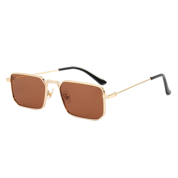 Warren Men's Small Rectangle Metal Frame Sunglasses