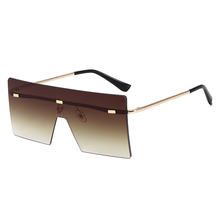 RAQUELLE Women's Oversized Rimless Square Shield Sunglasses