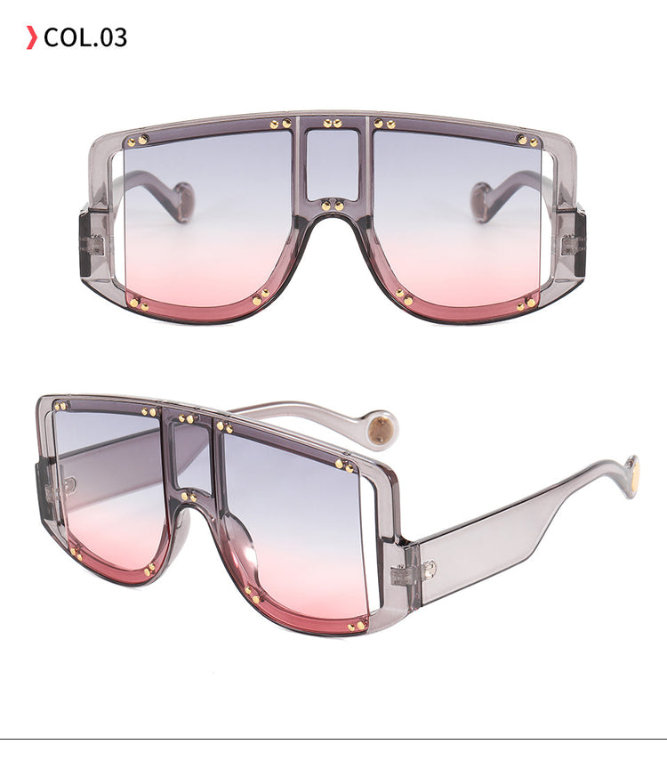AVERY WOMEN'S UV 400 OVERSIZED BOLD SHIELD FRAME SUNGLASSES