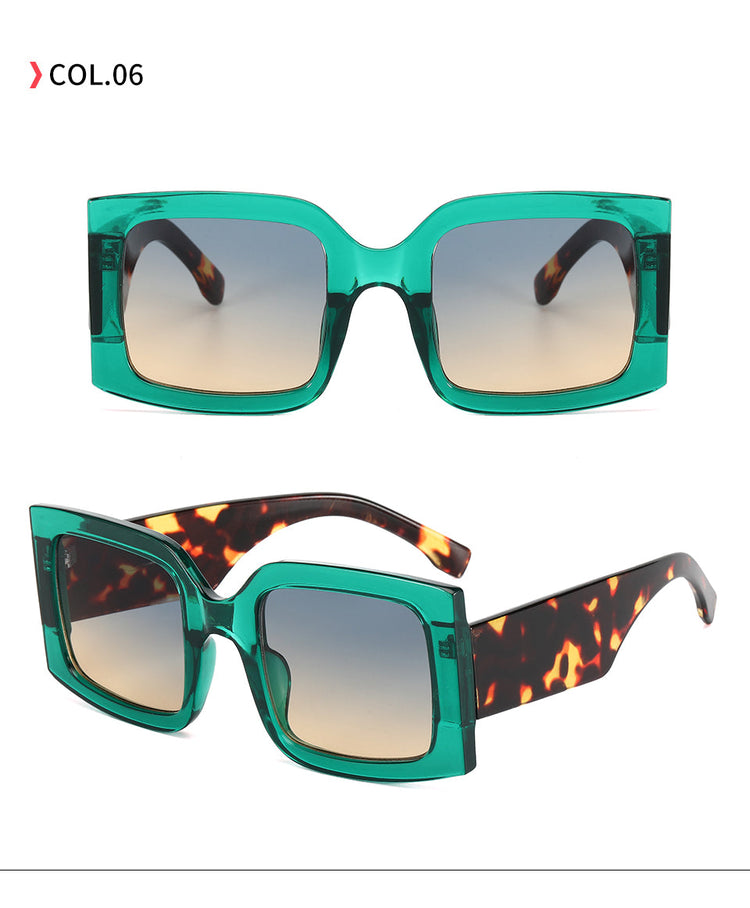 ALEXIA WOMEN'S VINTAGE OVERSIZED UV 400 SQUARE FRAME SUNGLASSES