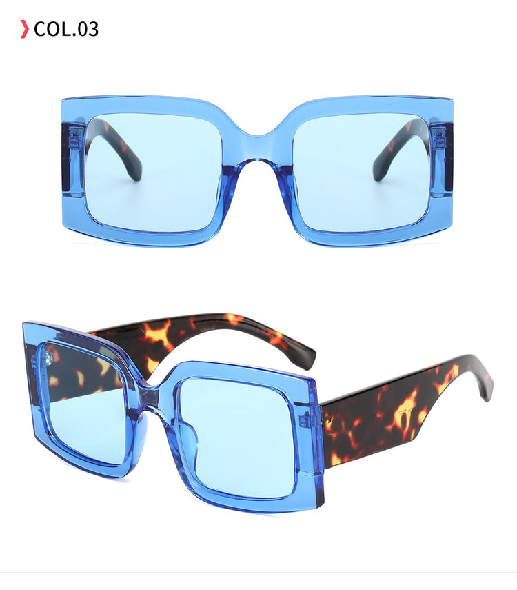 ALEXIA WOMEN'S VINTAGE OVERSIZED UV 400 SQUARE FRAME SUNGLASSES