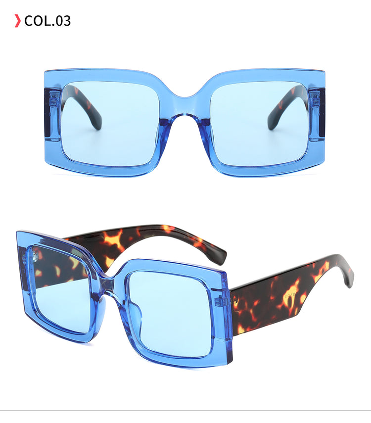 ALEXIA WOMEN'S VINTAGE OVERSIZED UV 400  SQUARE FRAME SUNGLASSES