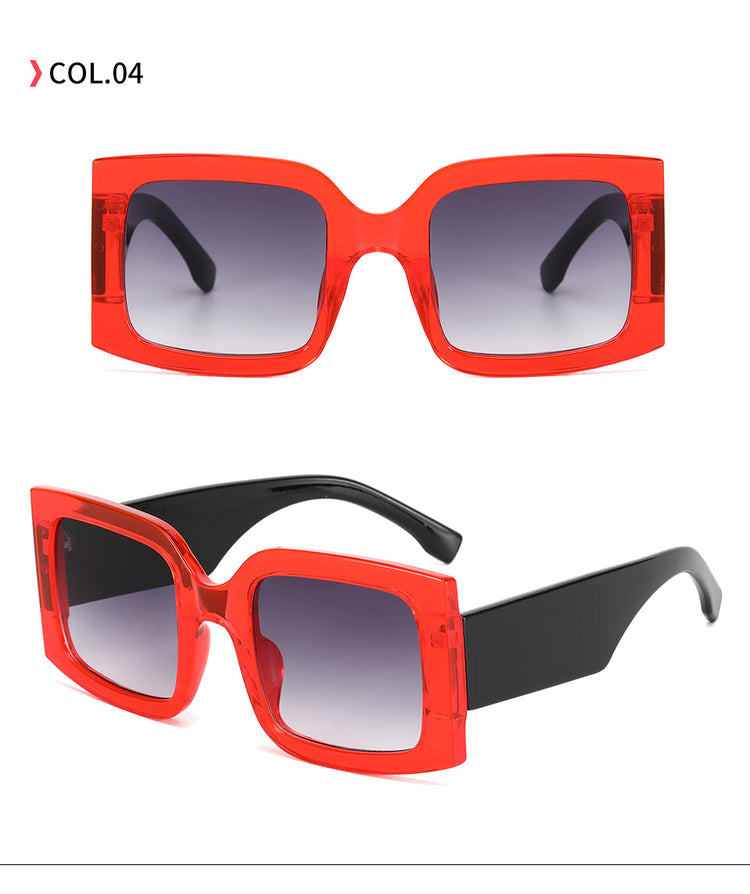 ALEXIA WOMEN'S VINTAGE OVERSIZED UV 400 SQUARE FRAME SUNGLASSES
