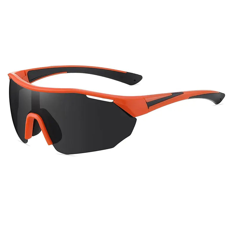 ADRIEN UNISEX POLARIZED HALF-RIM OVERSIZED SHIELD FRAME SUNGLASSES