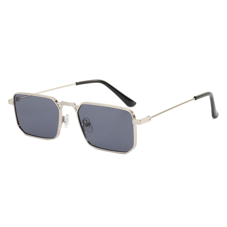 Warren Men's Small Rectangle Metal Frame Sunglasses