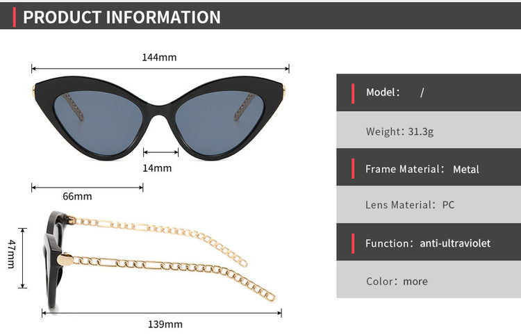 Harley Women's UV400 Chain-Link Cat-Eye Sunglasses - The Shades Room