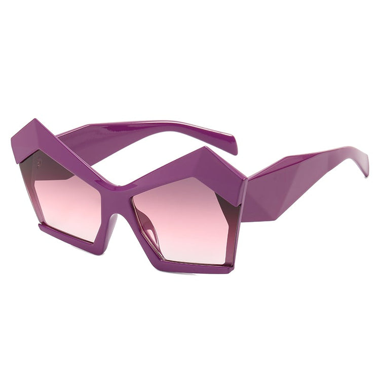 BROOKE RETRO VINTAGE POLYGON OVERSIZED SUNGLASSES - MINT