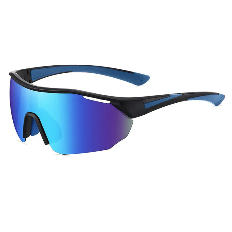 ADRIEN UNISEX POLARIZED HALF-RIM OVERSIZED SHIELD FRAME SUNGLASSES