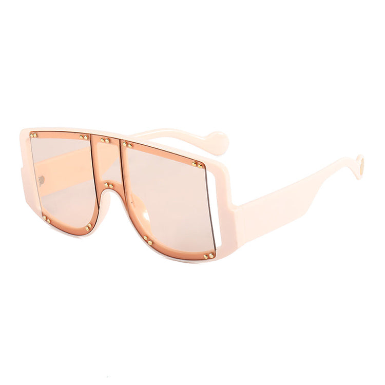 AVERY WOMEN'S UV 400 OVERSIZED BOLD SHIELD FRAME SUNGLASSES