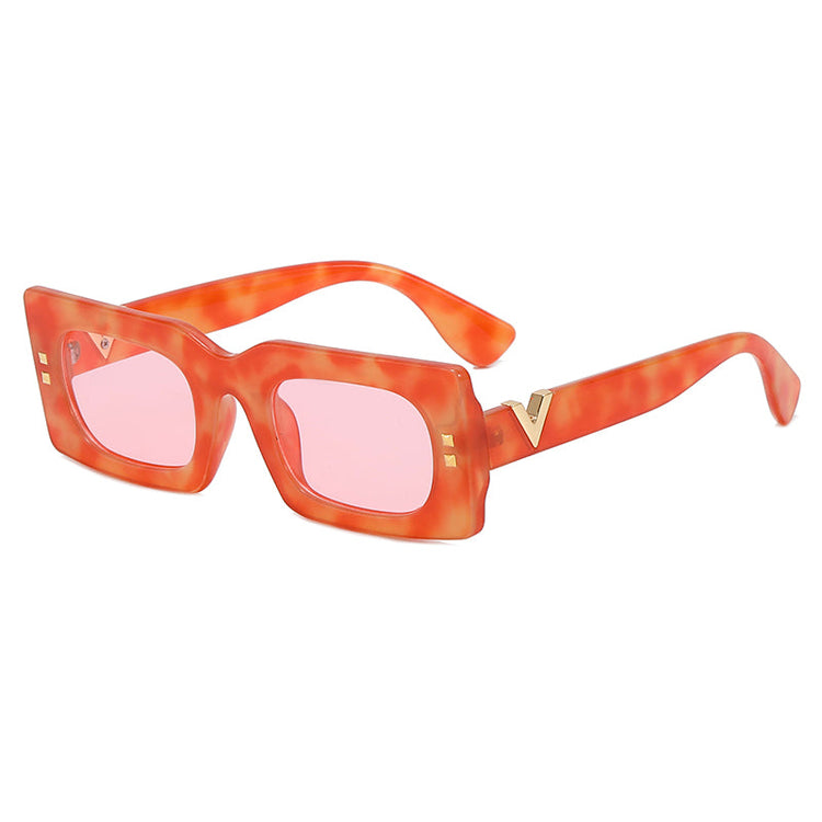 SHAE WOMEN'S SMALL VINTAGE UV400 RECTANGULAR FRAME VINTAGE SUNGLASSES