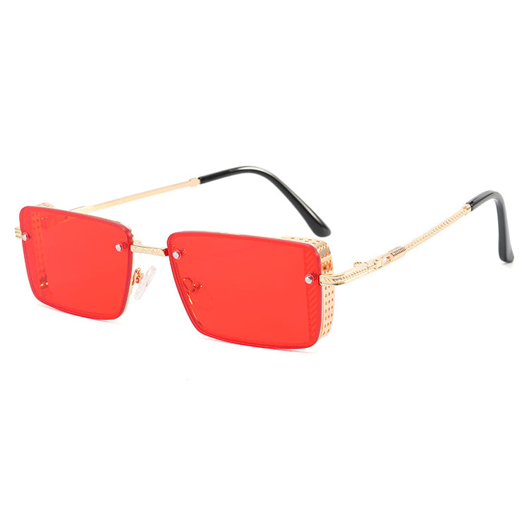 DON UNISEX SMALL RECTANGULAR METAL FRAME UV 400 SUNGLASSES