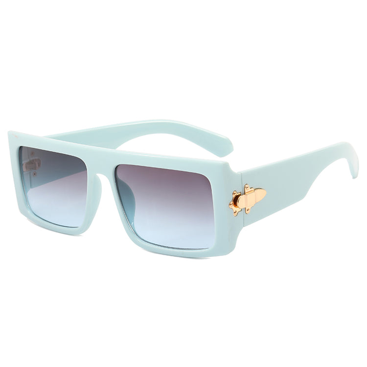 MARLO RETRO FLAT TOP RECTANGLE FRAME- BLUE
