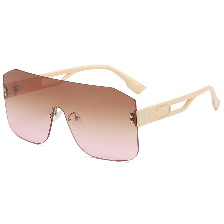 JADA Women's UV400 Rimless Single-Lens Pilot Frame Sunglasses