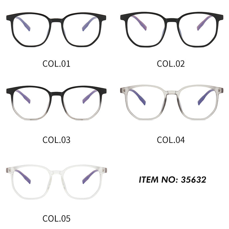 Elliot Unisex Geometric Frame Anti-Blue Light Retro Faux Wood Glasses