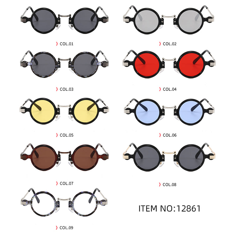 LEE UNISEX UV400 SMALL RETRO STEAMPUNK ROUND GLASSES