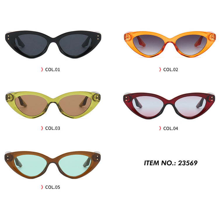 QUINN WOMEN'S UV400 SMALL TRIANGLE CAT-EYE FRAME SUNGLASSES