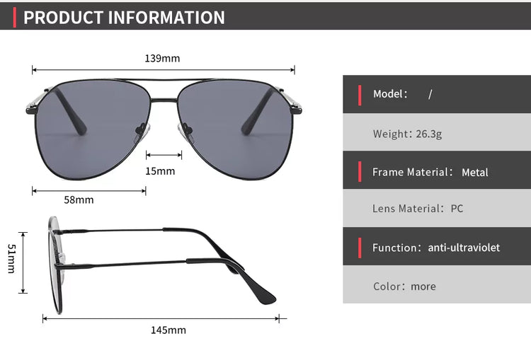NIX MEN'S METAL AVIATOR FRAME UV400 GRADIENT SUNGLASSES