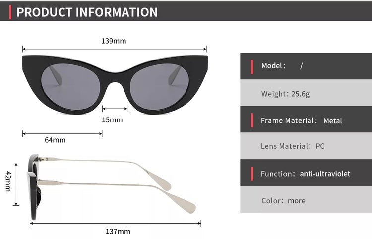 MAUREEN WOMEN'S UV400 VINTAGE CAT EYE SUNGLASSES