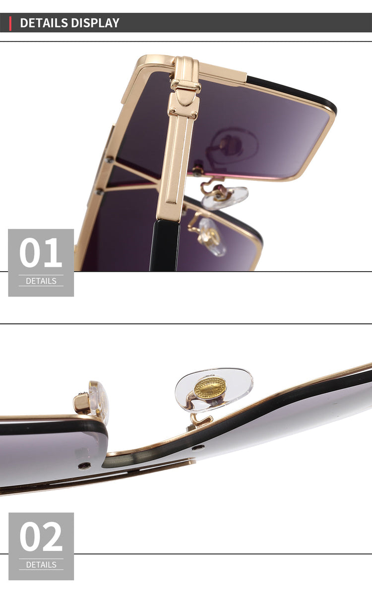 AIDEN UNISEX UV 400 RECTANGLE FRAMELESS FLAT-TOP SHADES