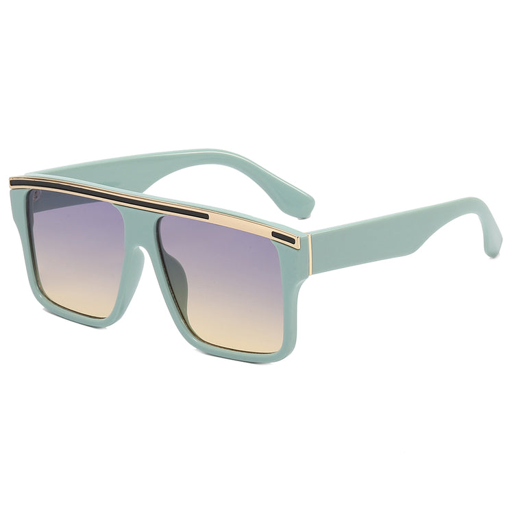ACE MEN'S FLAT TOP METAL RECTANGULAR FRAME SUNGLASSES
