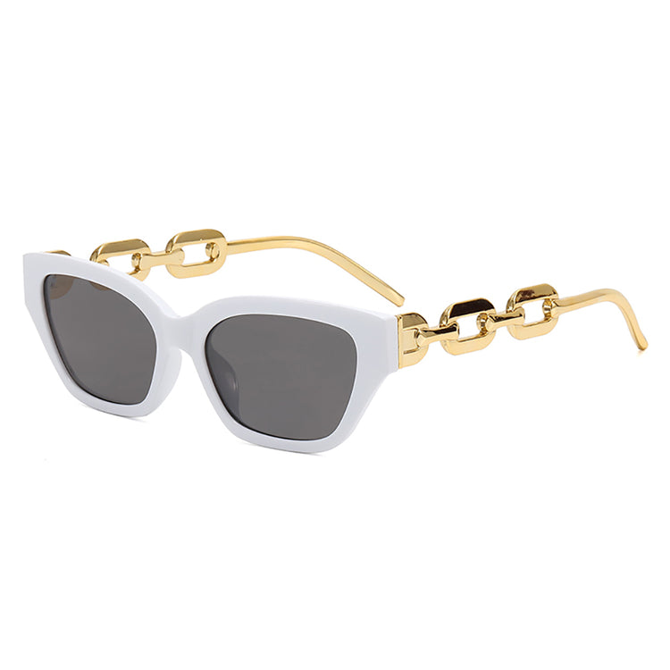 Lorraine Women's Vintage Chain-Link Cat-Eye Sunglasses