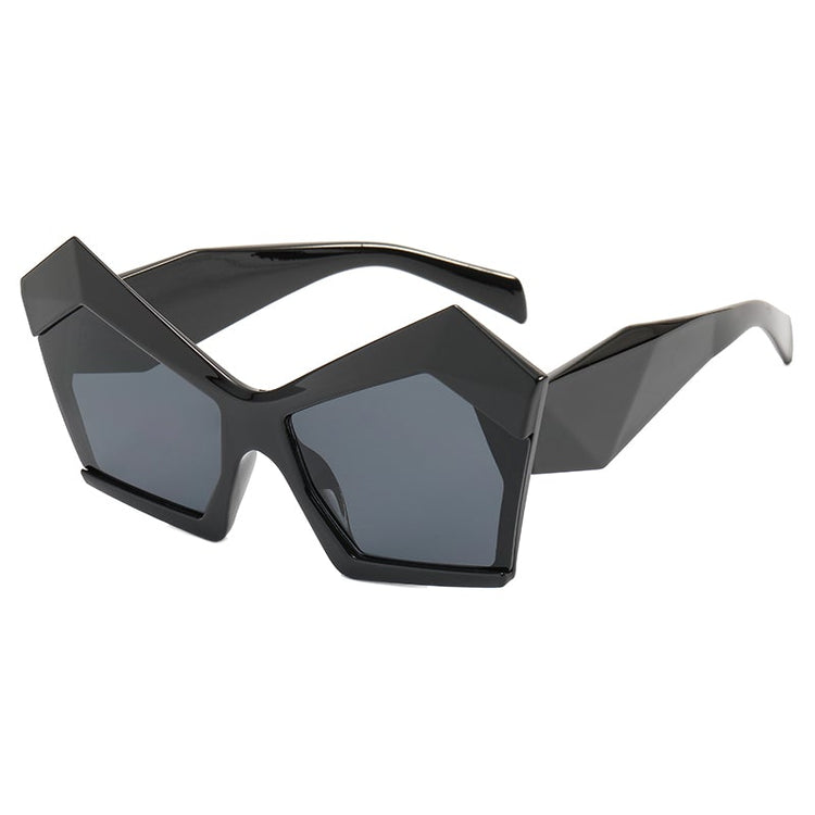 BROOKE RETRO VINTAGE POLYGON OVERSIZED SUNGLASSES - MINT