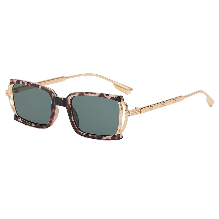 KENYA UNISEX SMALL RECTANGLE METAL FRAME SUNGLASSES