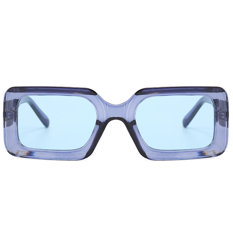 QUINTON UNISEX UV400 METAL MIX RECTANGLE SUNGLASSES