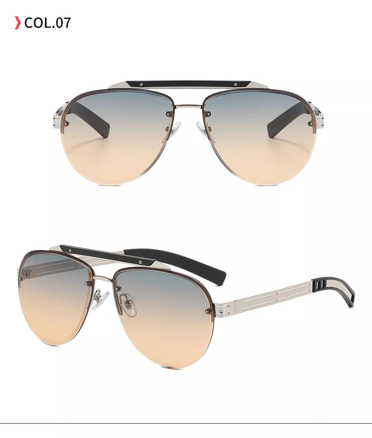 PARKER MEN'S METAL AVIATOR FRAME UV400 GRADIENT SUNGLASSES