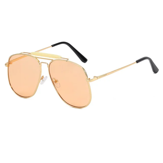 Nova Oversized Women's Metal Frame UV400 Double Bridge Sunglasses