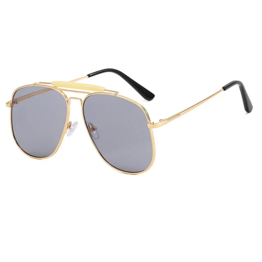 Nova Oversized Women's Metal Frame UV400 Double Bridge Sunglasses