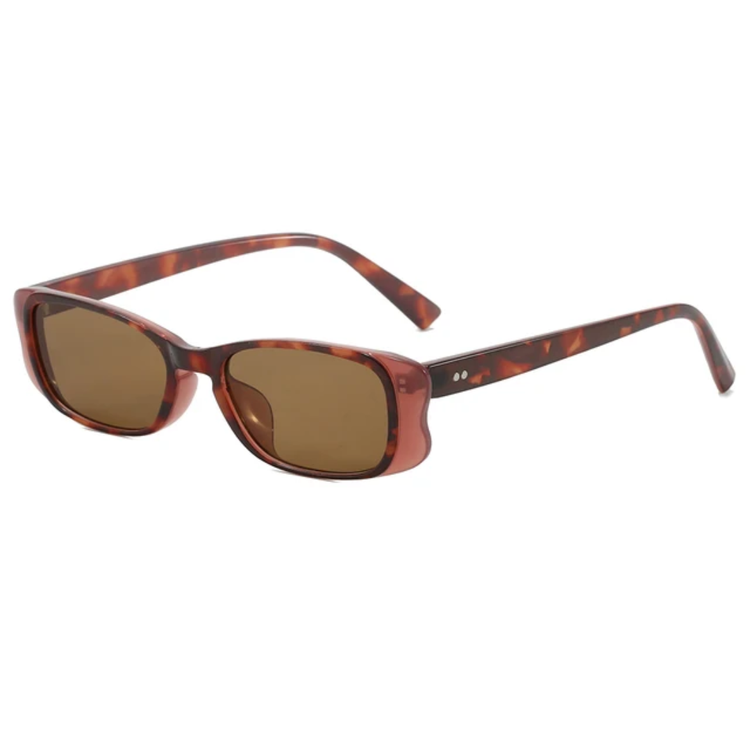 Roux Unisex Retro Rectangular Frame UV400 Sunglasses