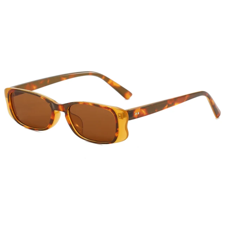 Roux Unisex Retro Rectangular Frame UV400 Sunglasses