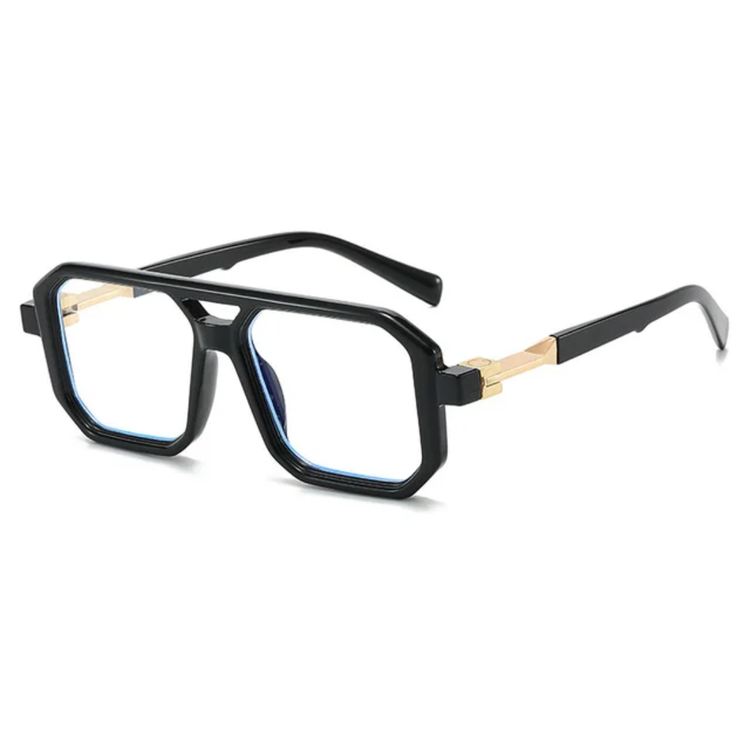 Kian Men's Double Bridge Pilot Frame Anti Blue Light Glasses
