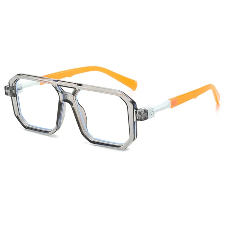 Kian Men's Double Bridge Pilot Frame Anti Blue Light Glasses