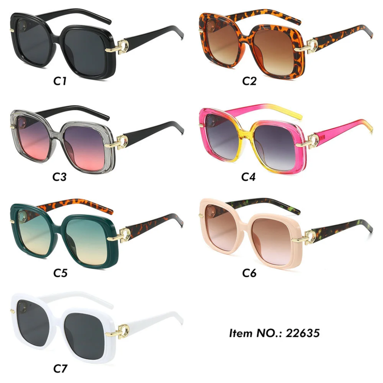 Rhiannon Women's Retro Square Frame UV400 Sunglasses