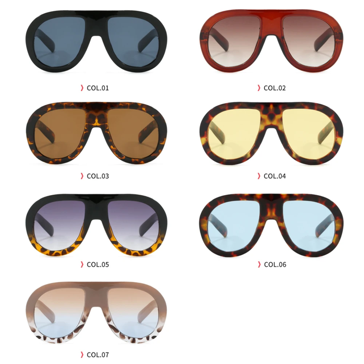 Indigo Oversized Retro Unisex Flat Top UV400 SUnglasses