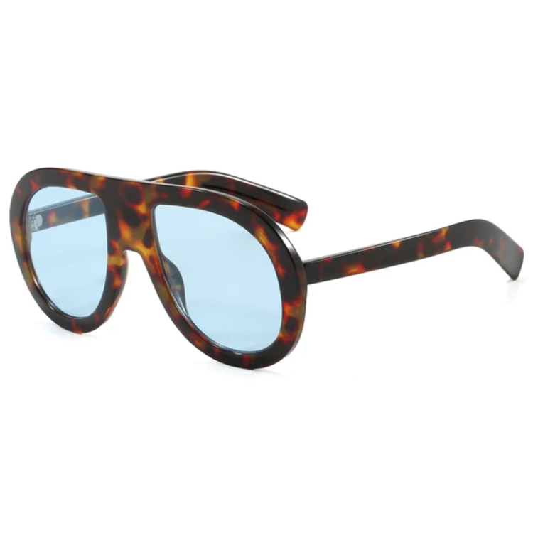 Indigo Oversized Retro Unisex Flat Top UV400 SUnglasses