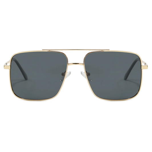 Influence Retro Double Bridge Gradient UV400 Square Frame Unisex Sunglasses