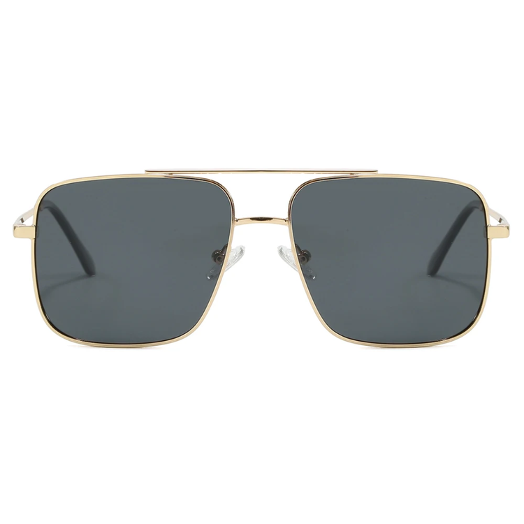 Influence Retro Double Bridge Gradient UV400 Square Frame Unisex Sunglasses