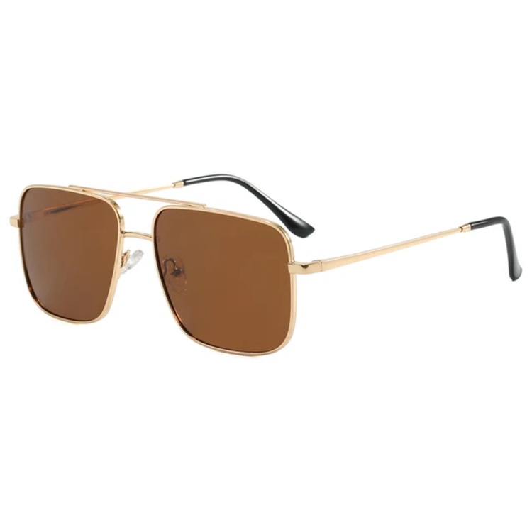 Influence Retro Double Bridge Gradient UV400 Square Frame Unisex Sunglasses