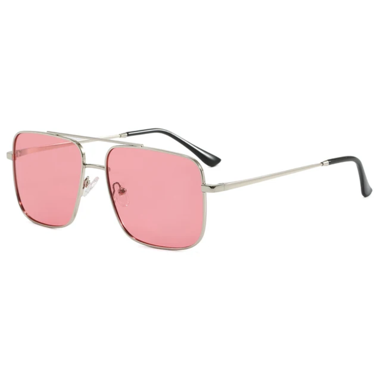 Influence Retro Double Bridge Gradient UV400 Square Frame Unisex Sunglasses