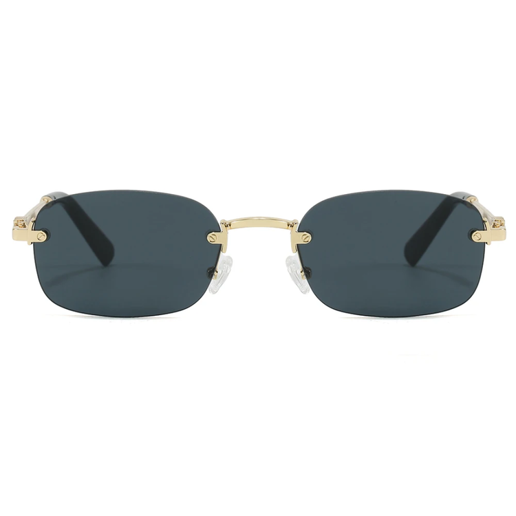 Vertex Rimless Rectangle Frame Unisex UV400 Sunglasses