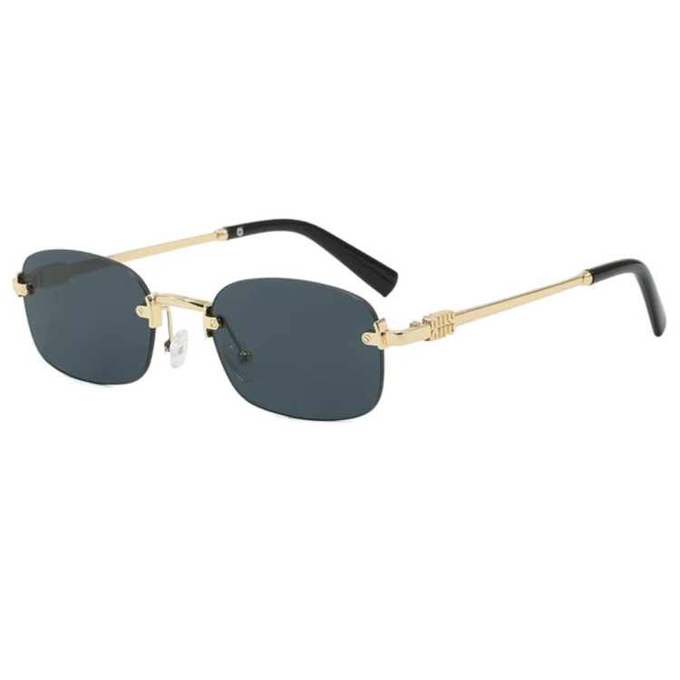 Vertex Rimless Rectangle Frame Unisex UV400 Sunglasses