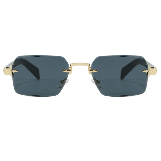 Aero Retro Rimless Square Frame Unisex UV400 Sunglasses