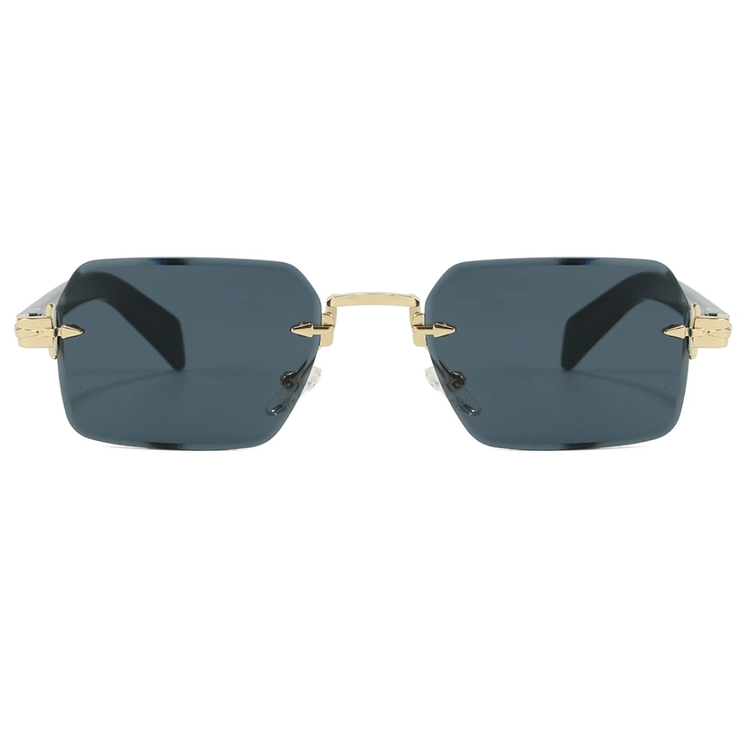 Aero Retro Rimless Square Frame Unisex UV400 Sunglasses