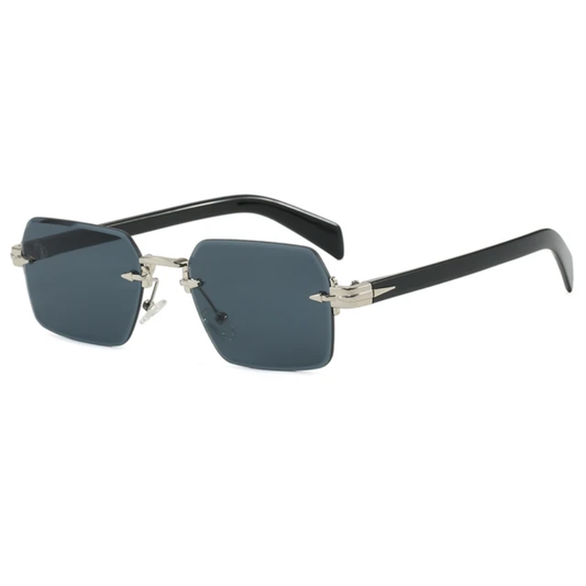 Aero Retro Rimless Square Frame Unisex UV400 Sunglasses