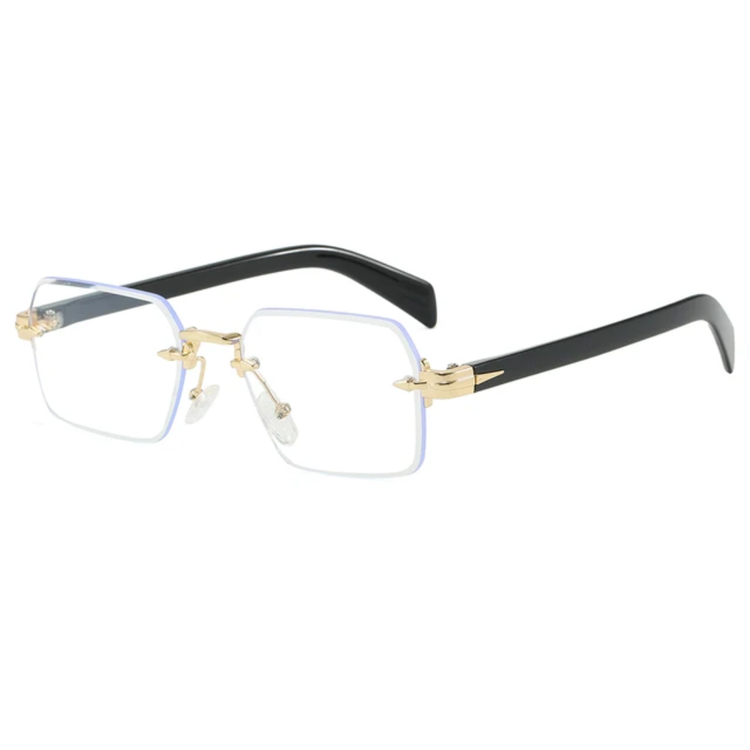 Aero Retro Rimless Square Frame Unisex UV400 Sunglasses