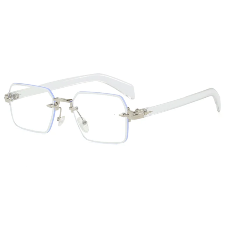 Aero Retro Rimless Square Frame Unisex UV400 Sunglasses