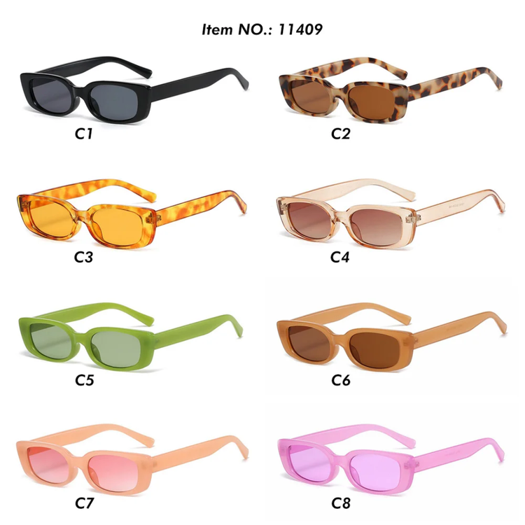 Juno Women’s Retro Rectangle Frame UV400 Sunglasses